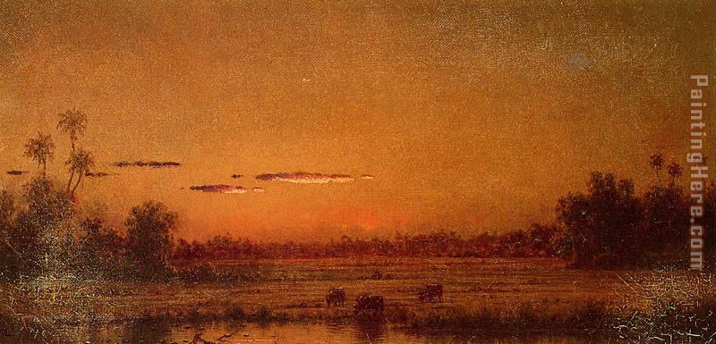 Sunset with Group of Palms painting - Martin Johnson Heade Sunset with Group of Palms art painting